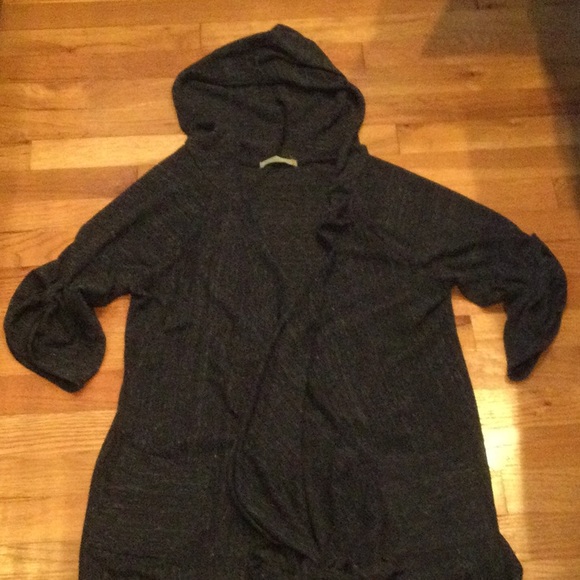 Alternative Sweaters - 4/$12 Hooded black open front cardigan